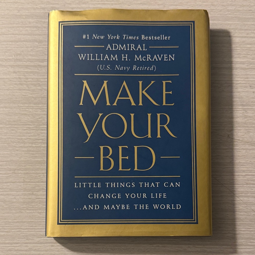 Navy and Gold Hardcover Book - Make Your Bed by William H. McRaven